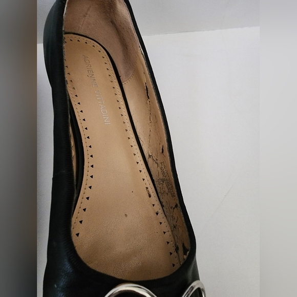 Adrienne Vittadini Womans Midnight Black  Metal Front Bow Ballet Flats, sz 8 - Picture 5 of 10